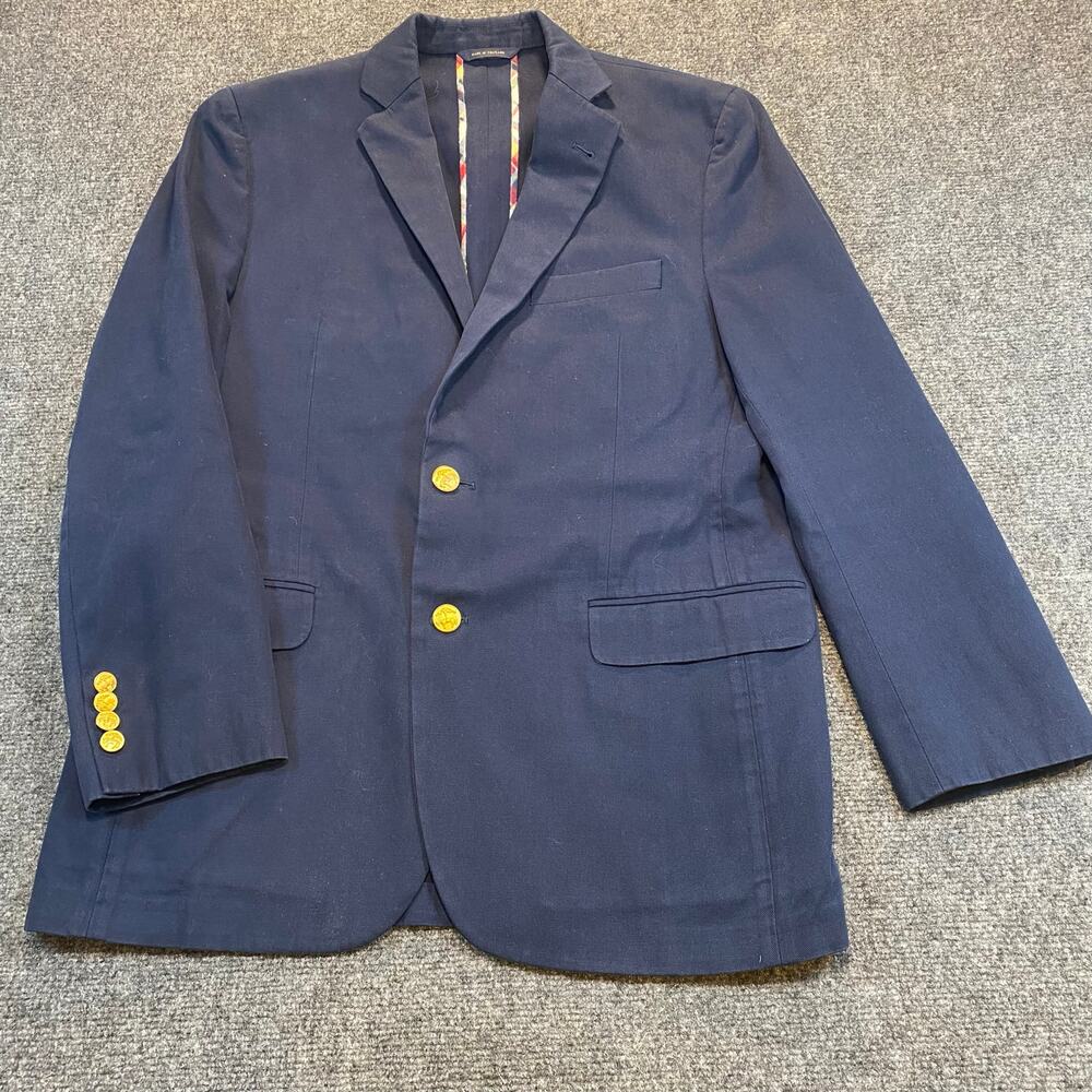 Brooks Brothers 1818 Fitzgerald Mens 40R Navy Blue Regal Blazer Jacket Cotton